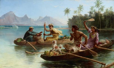Corsa al mercato, Tahiti da Nicholas Chevalier